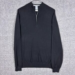 Collars and Co Sweater Men XL Black 1/4 Zip Pullover Golf Australian Merino Wool